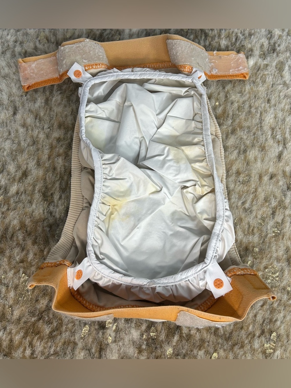 5 for $25🔥GDiapers Orange/ Nude Reusable Cloth Diaper‎ Medium (13-28 lbs.) - Picture 2 of 7